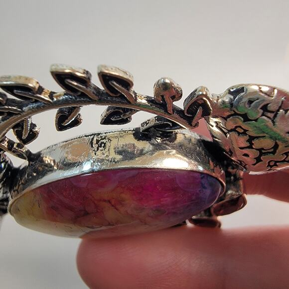 Handmade Multicolor Tourmaline Pendant with Garnet and Sterling Silver Setting - Picture 4 of 10